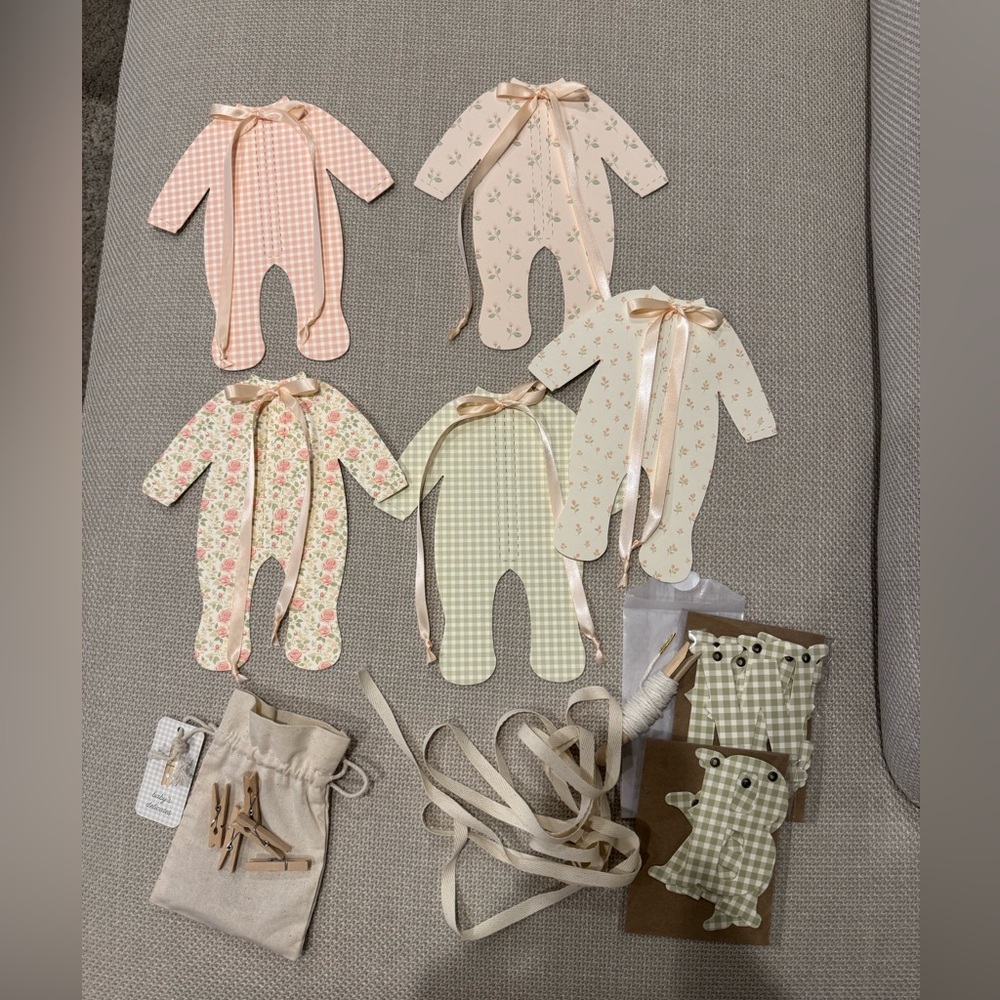 Two baby shower garlands